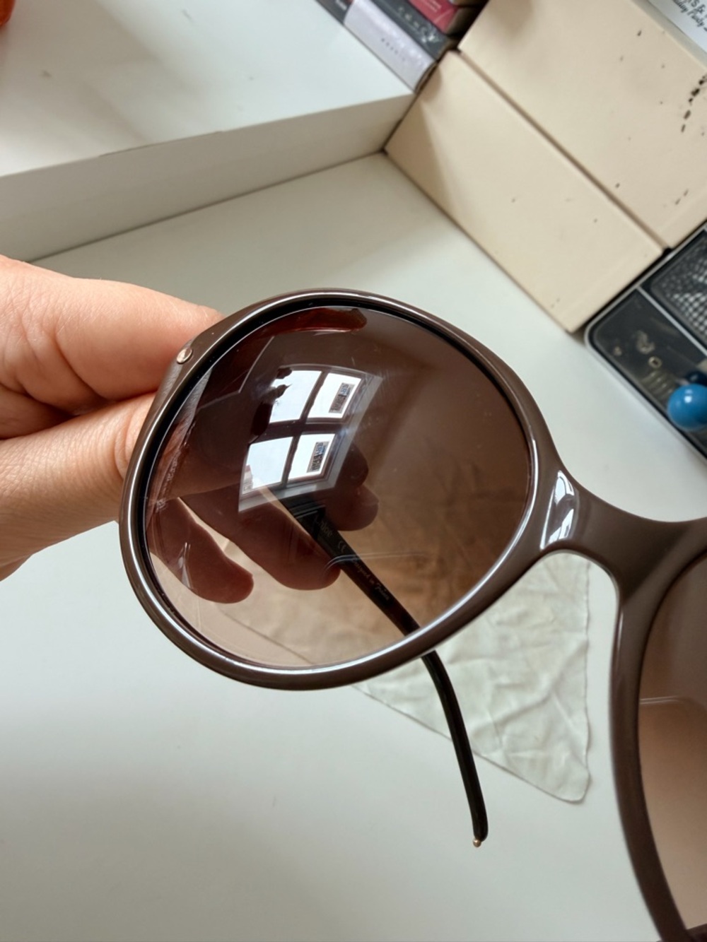 Chloe Brown Gradient Round Sunglasses for Women NO box - Picture 13 of 14